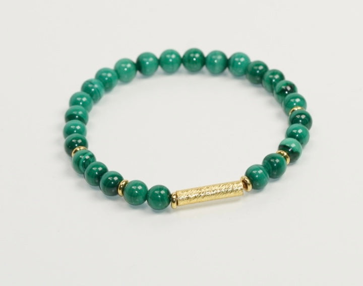 Malachit mit Silber/Gold-Schmuck