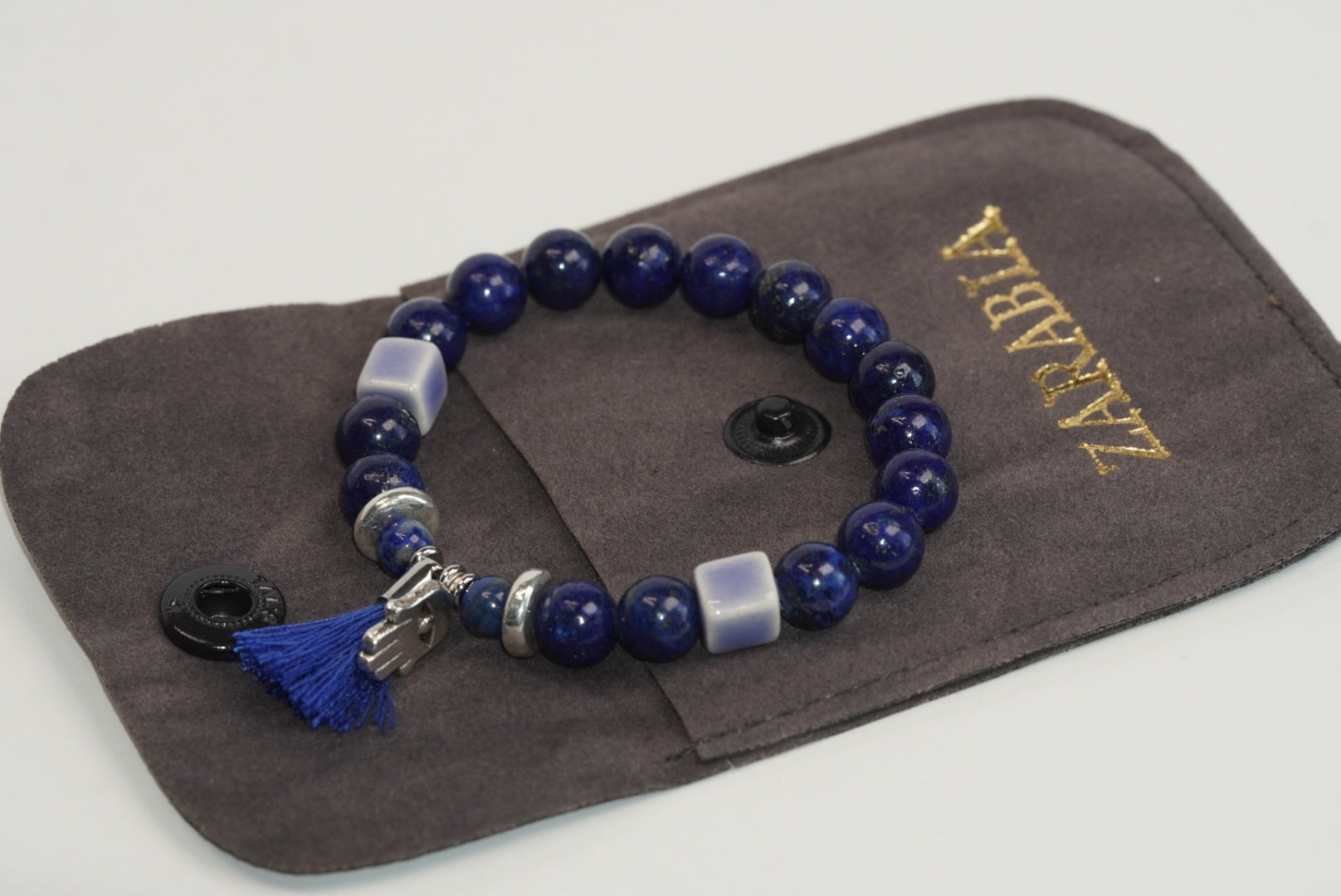 Lapislazuli mit Hand des Fatima/Silber