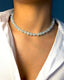 Aquamarine Pearl Choker – Natural 8mm Aquamarine Necklace