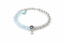Aquamarin Armband 8mm – Anker Anhänger 925 Silber