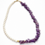 Amethyst & Freshwater Pearl Choker Necklace – 14K Gold Plated and Sterling Silver Gemstone Necklace