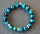 Türkis- Blaues Tigerauge Edelstein Armband 1cm