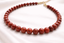 Red Jasper Choker Necklace – Natural 6mm Jasper Beads – 14K Gold Plated Clasp