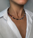 Edelstein Halskette – Turmalin, Malachit & Amethyst